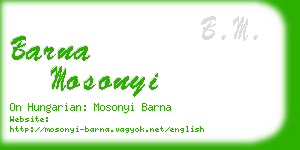 barna mosonyi business card